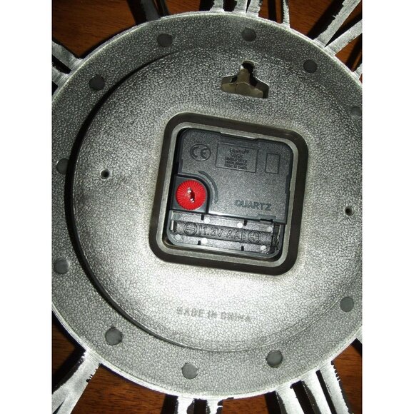 Wall Clock Large 20" Round Silver Cut Out Chrome Roman Numeral Skeleton Round - Picture 8 of 8